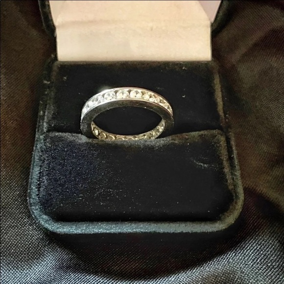 14 Karat White Gold ETERNITY RING WEDDING BAND 9 - Picture 3 of 7